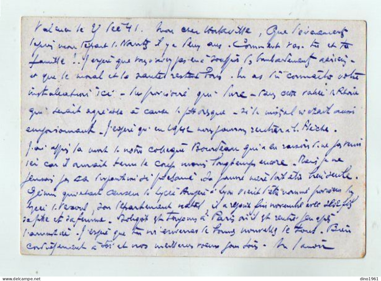 TB 4712 - 1941 - Entier Postal - M. LANOIR à VALENCE ( Drôme ) Pour M. HORLAVILLE, Professeur à NANTES - Postales Tipos Y (antes De 1995)