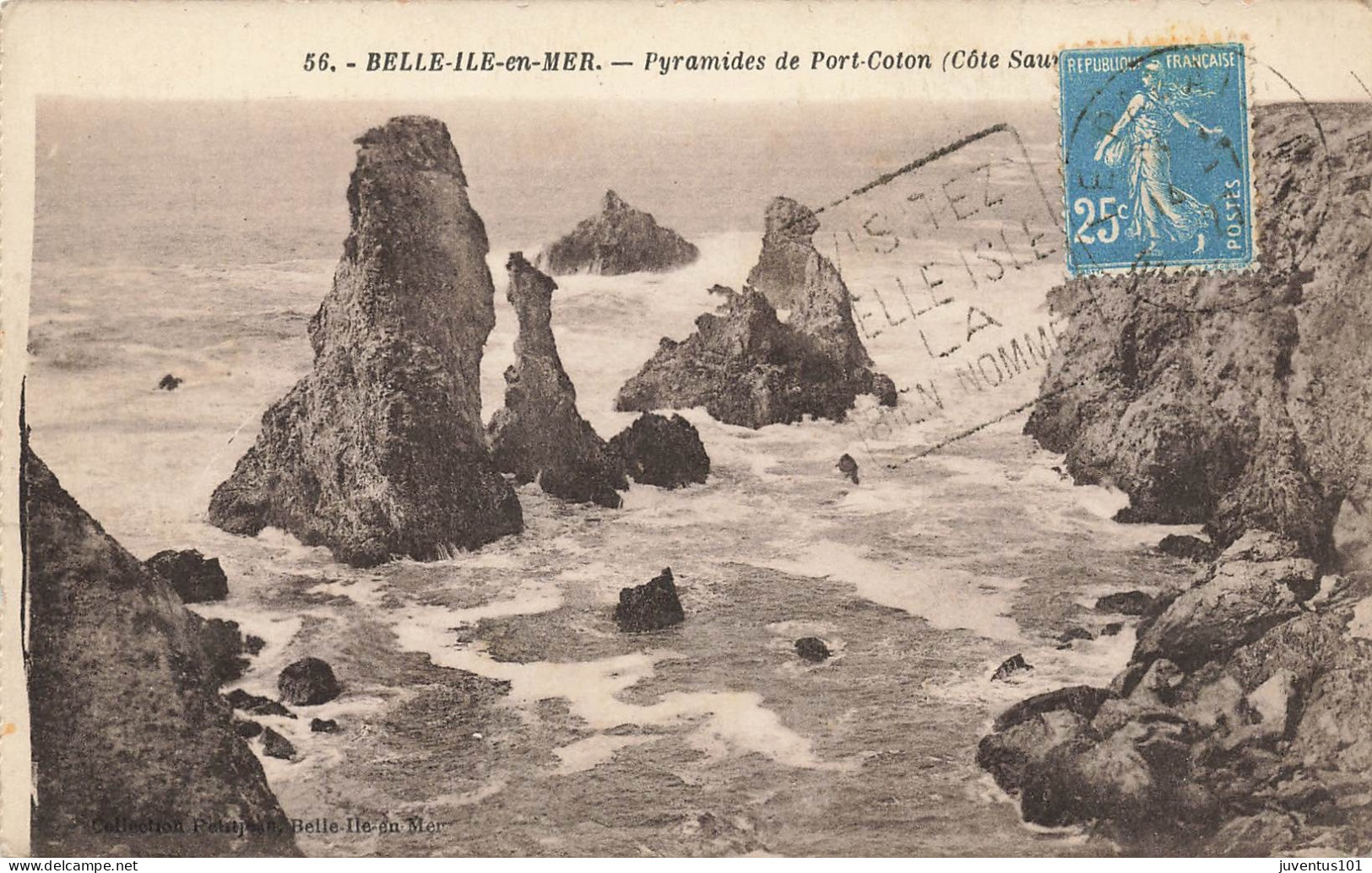 CPA Belle Ile En Mer-Pyramides De Port Coton-56-Timbre       L2798 - Belle Ile En Mer