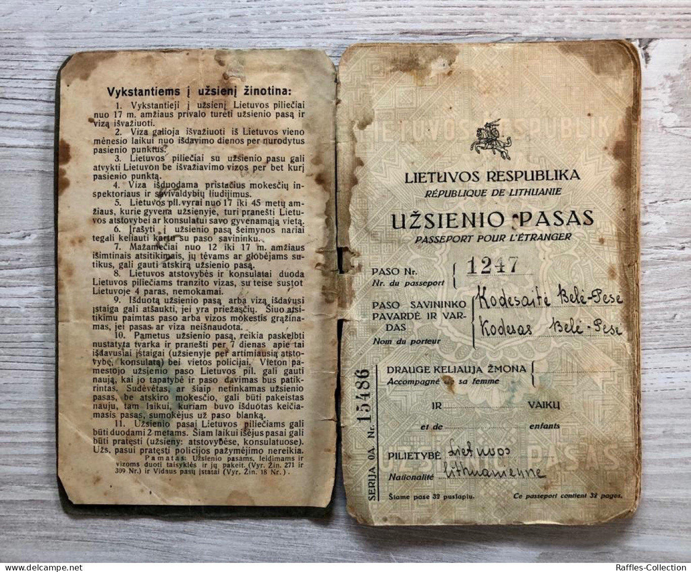 Lithuania 1931 Passport For A Jewish Lady Issued In Kovno - Palestine Visa Passeport Reisepass Pasaporte Passaporto - Historische Dokumente