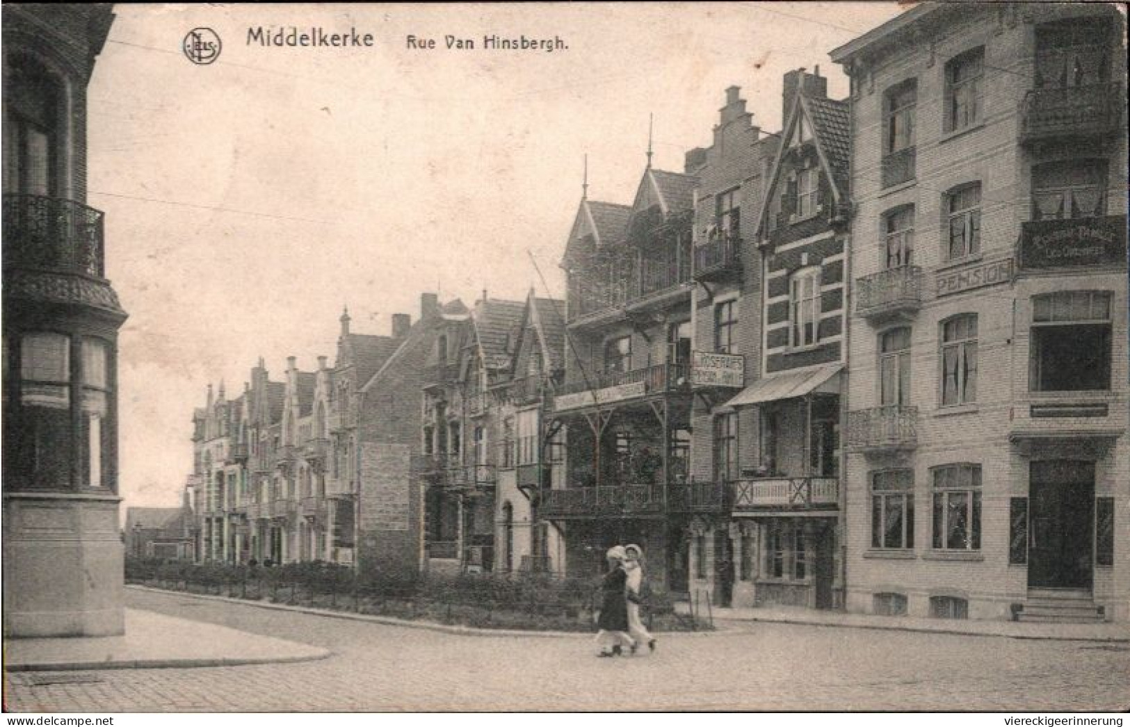 ! Edit. Nels, Serie 13, No.117, Cpa Middelkerke, Rue Van Hinsbergh, Feldpost N. Wismar, 1916, II.Matr.Art.Regt. - Middelkerke