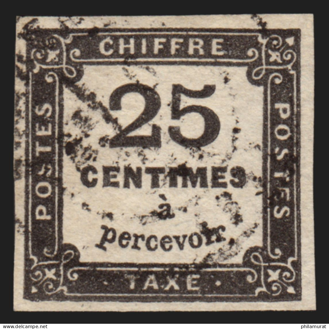 Timbres-Taxe N°5, 25c Noir, Oblitéré - TB - 1859-1959 Oblitérés