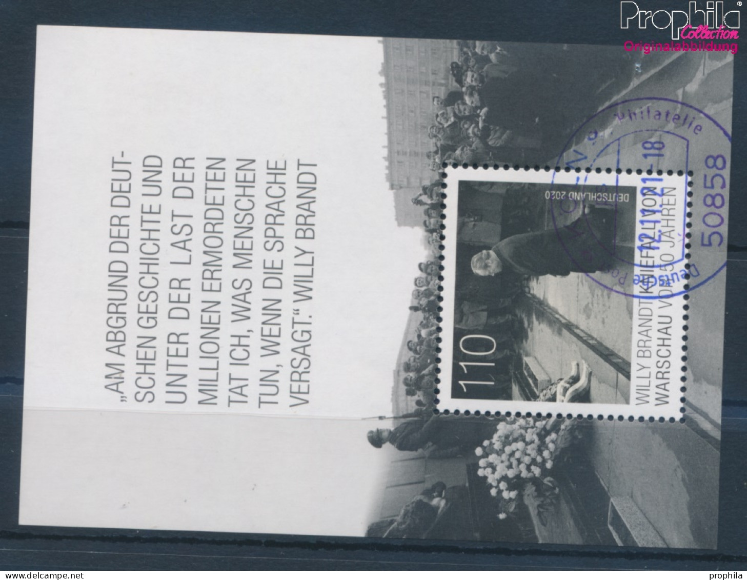 BRD Block87 (kompl.Ausg.) Gestempelt 2020 Willy Brandt - Kniefall Von Warscha (10351945 - Used Stamps