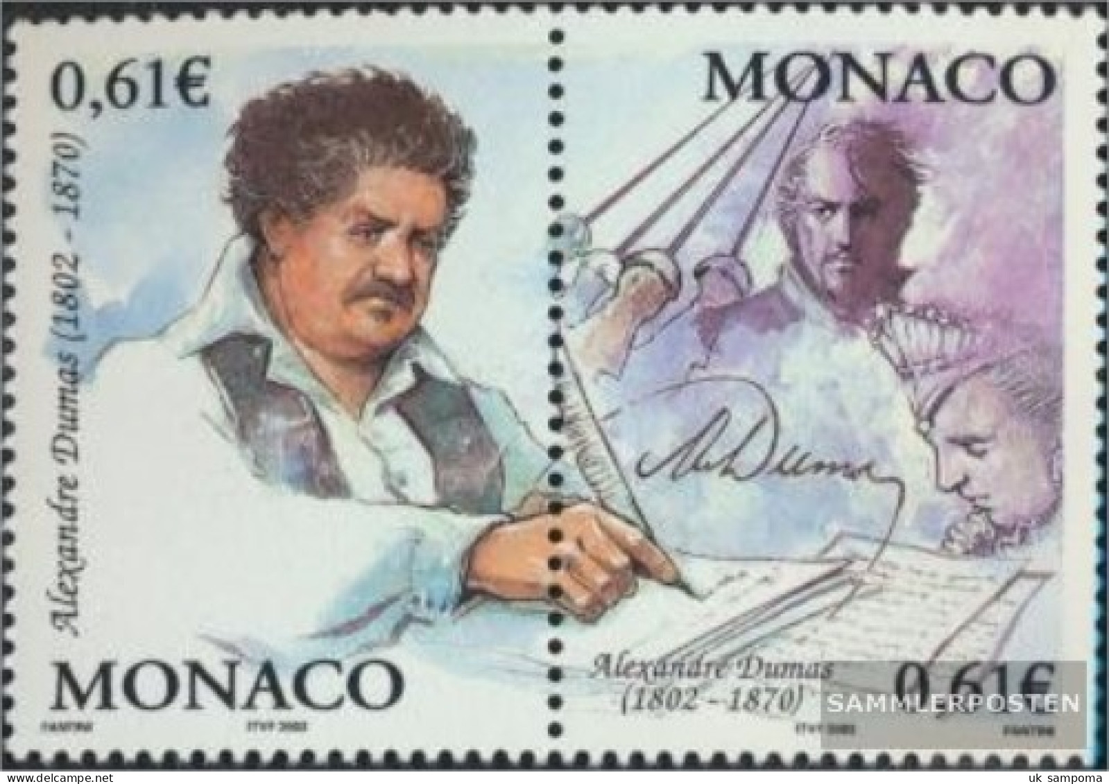 Monaco 2615-2616 Couple (complete Issue) Unmounted Mint / Never Hinged 2002 Alexandre Dumas Pre - Unused Stamps