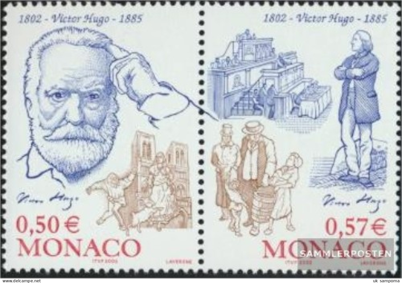 Monaco 2613-2614 Couple (complete Issue) Unmounted Mint / Never Hinged 2002 Victor Hugo - Unused Stamps