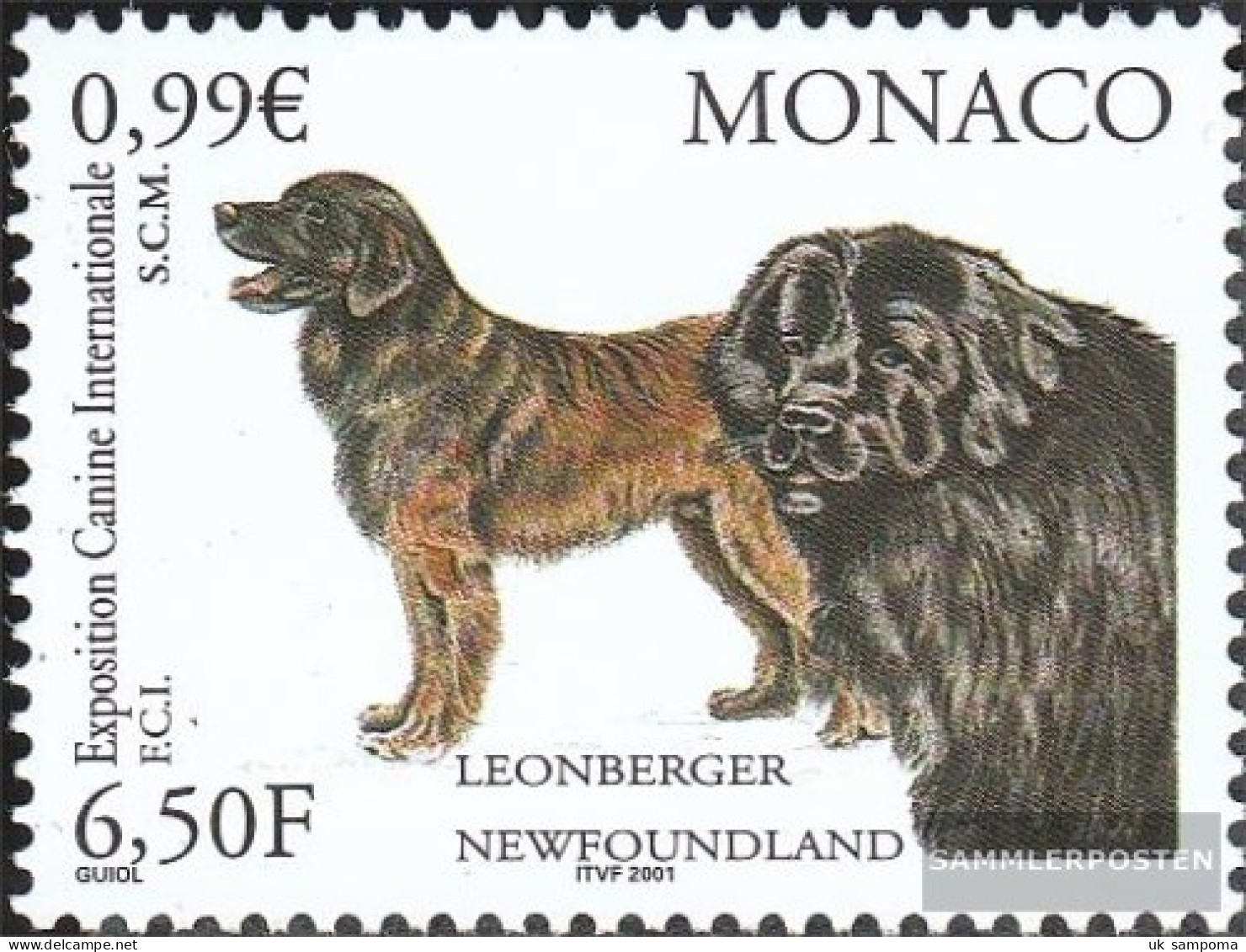 Monaco 2548 (complete Issue) Unmounted Mint / Never Hinged 2001 Dog Show - Unused Stamps