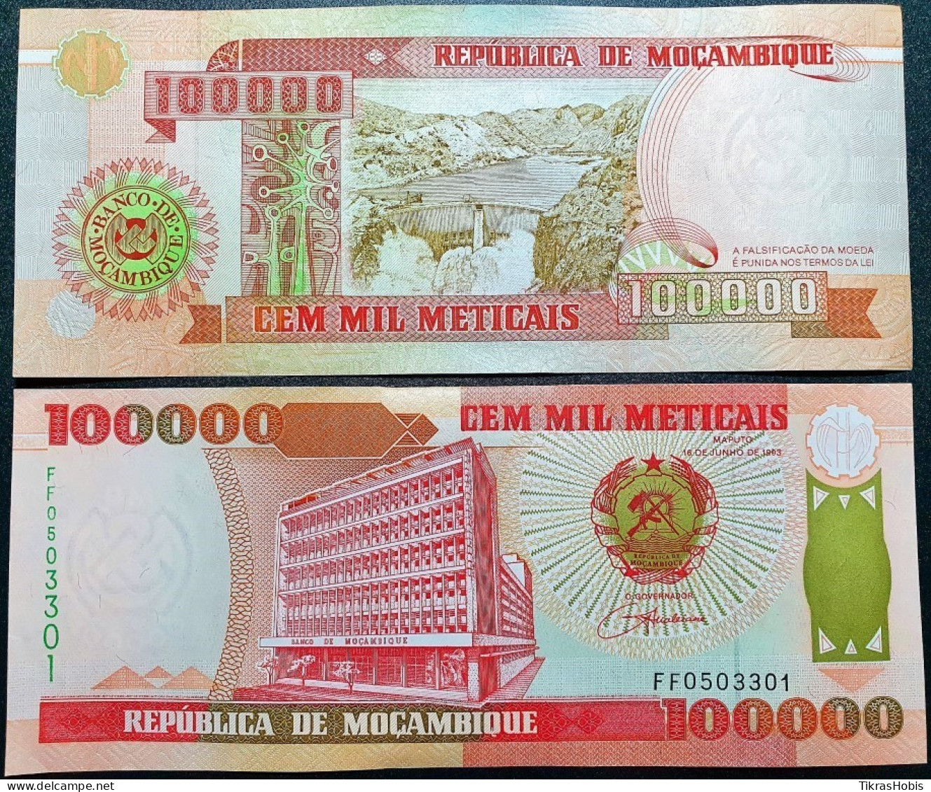 Mozambique 100000 Methics, 1993 P-139 - Mozambico