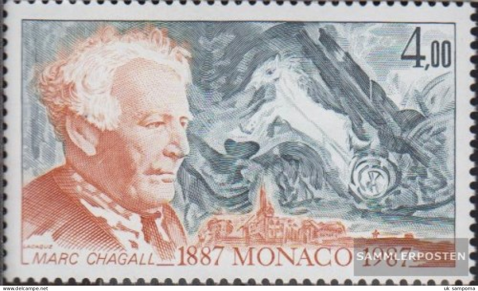 Monaco 1835 (complete Issue) Unmounted Mint / Never Hinged 1987 Marc Chagall - Unused Stamps