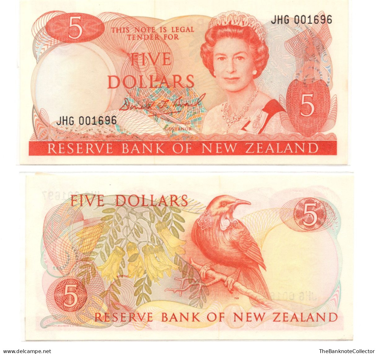 New Zealand Five Dollars QEII ND 1989-1992 Brash Sign P-171 UNC - New Zealand