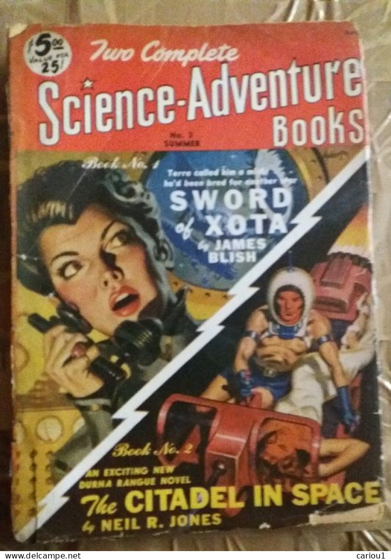 C1 Two Complete SCIENCE ADVENTURE BOOKS # 3 1951 SF Pulp ANDERSON Jones BLISH Port Inclus France - Fanascienza