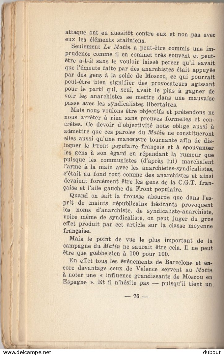 Espagne: Catalonia: La C.N.T. Pendant Les Journées Des 3,4,5 Et 6 Mai 1937 (W73) - 1901-1940