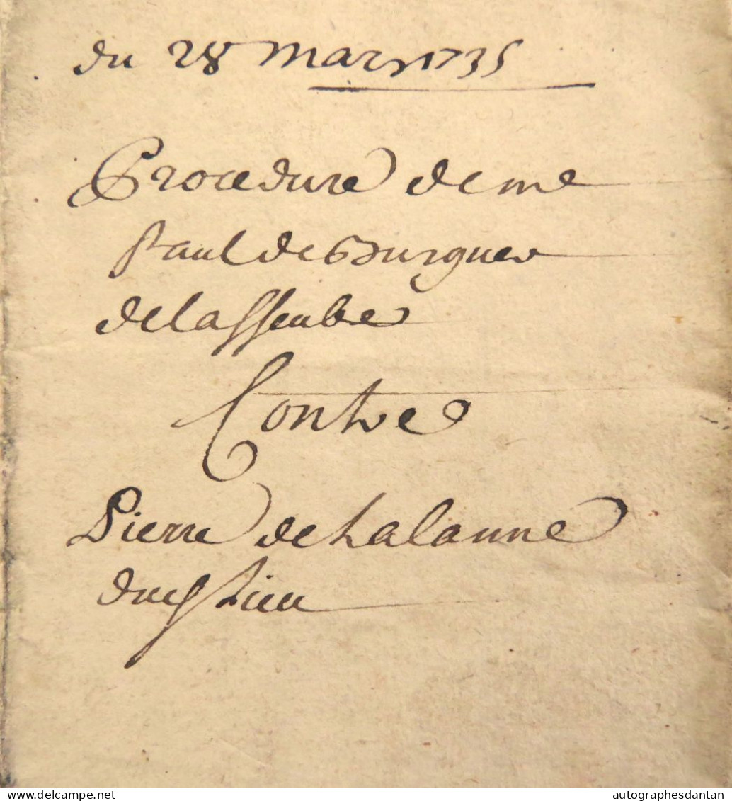 ● Généralité De PAU 1735 - De Larrouy (Lavrouy ?) Lasseube De Burgue Lalanne Escoubet Acte Manuscrit Basses Pyrénées - Matasellos Generales