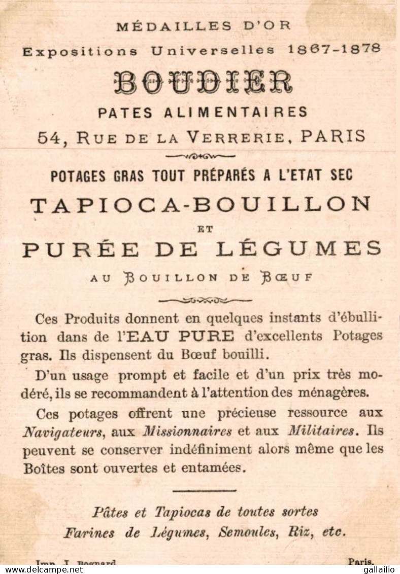 CHROMO PATE ALIMENTAIRE BOUDIER BILLET AUTRICHE - Otros & Sin Clasificación