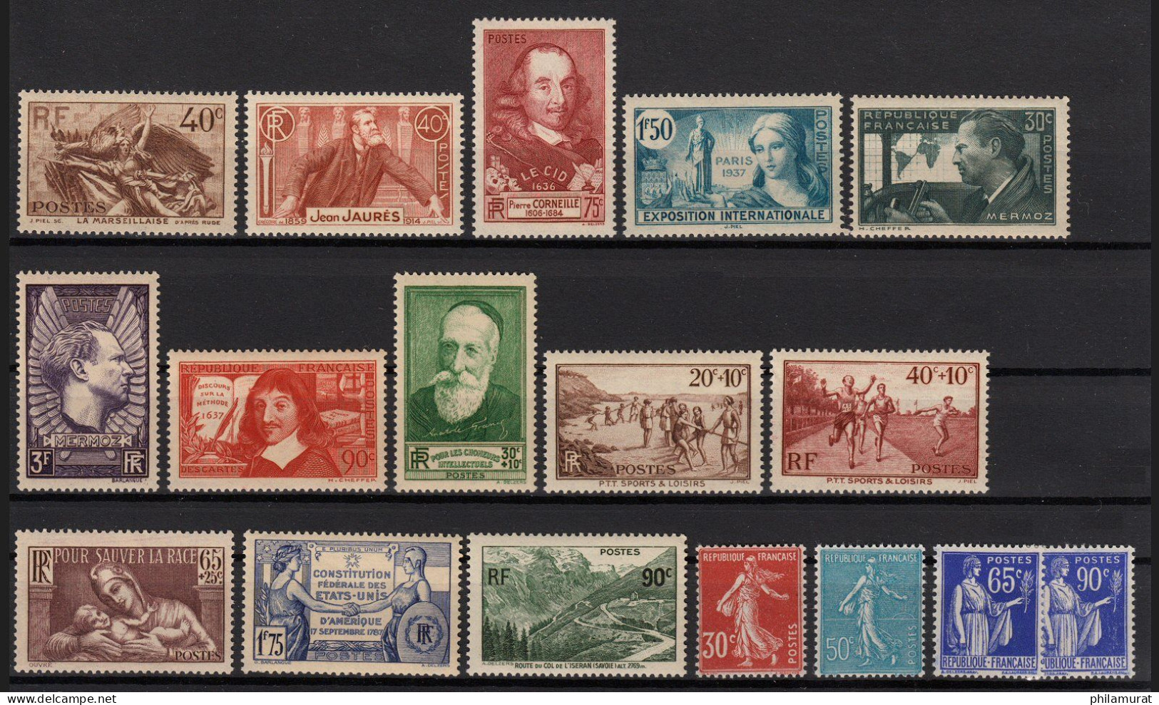 France 1936/1940, Lot Entre N° 315 Et 461, Neufs ** Sans Charnière COTE 350€ TB - Unused Stamps