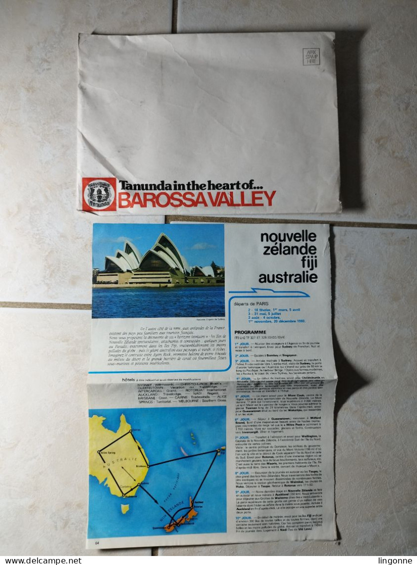 1980 PROGRAMME De VOYAGE NOUVELLE ZELANDE FIDJI AUSTRALIE ILES COOK TAHITI ILE DE PAQUES + ENVELOPPE - Programmes