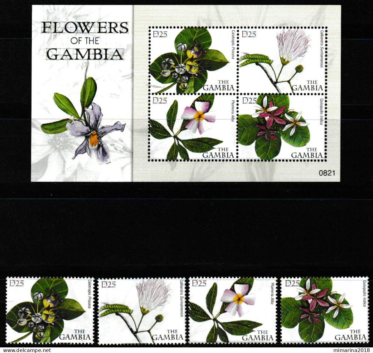 GAMBIA  2008  MNH  "FLOWERS" - Sonstige & Ohne Zuordnung