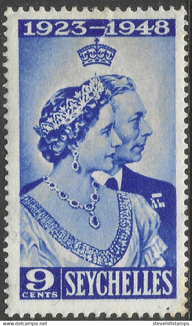 Seychelles. 1948 KGVI Royal Silver Wedding. 9c MH. SG 152. M3174 - Seychelles (...-1976)