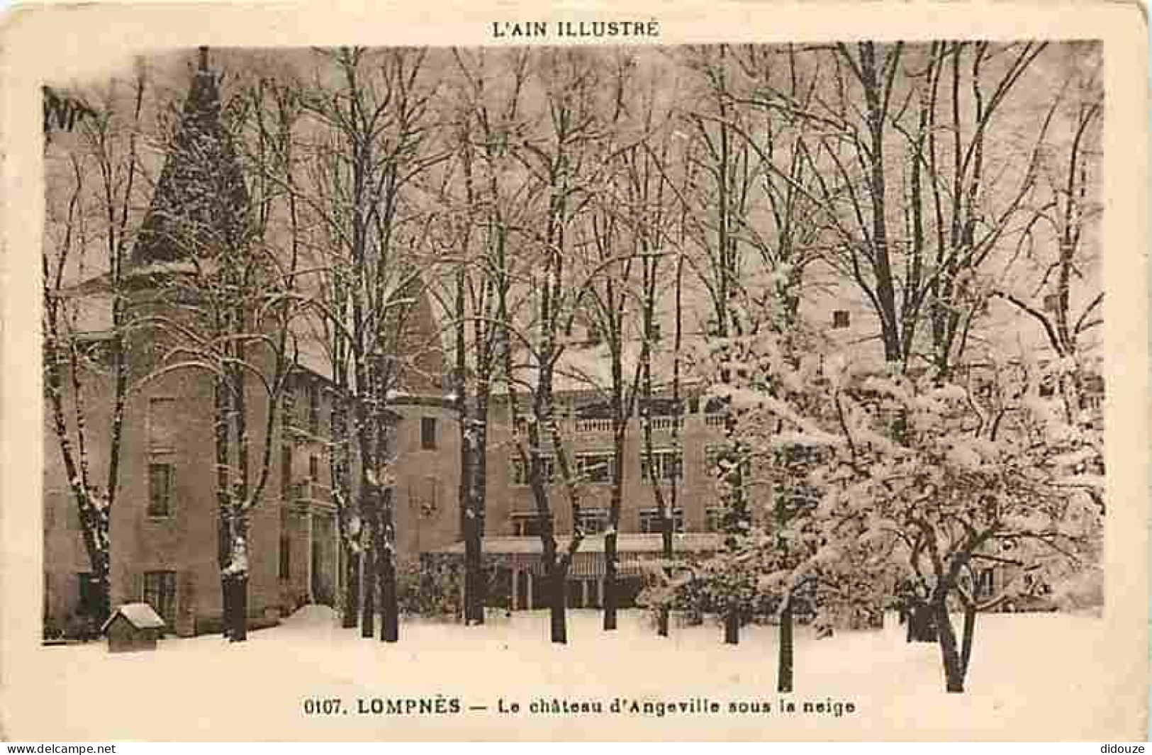 01 - Lompnès - Le Château D'AngevilIe Sous La Neige - CPA - Voir Scans Recto-Verso - Sin Clasificación