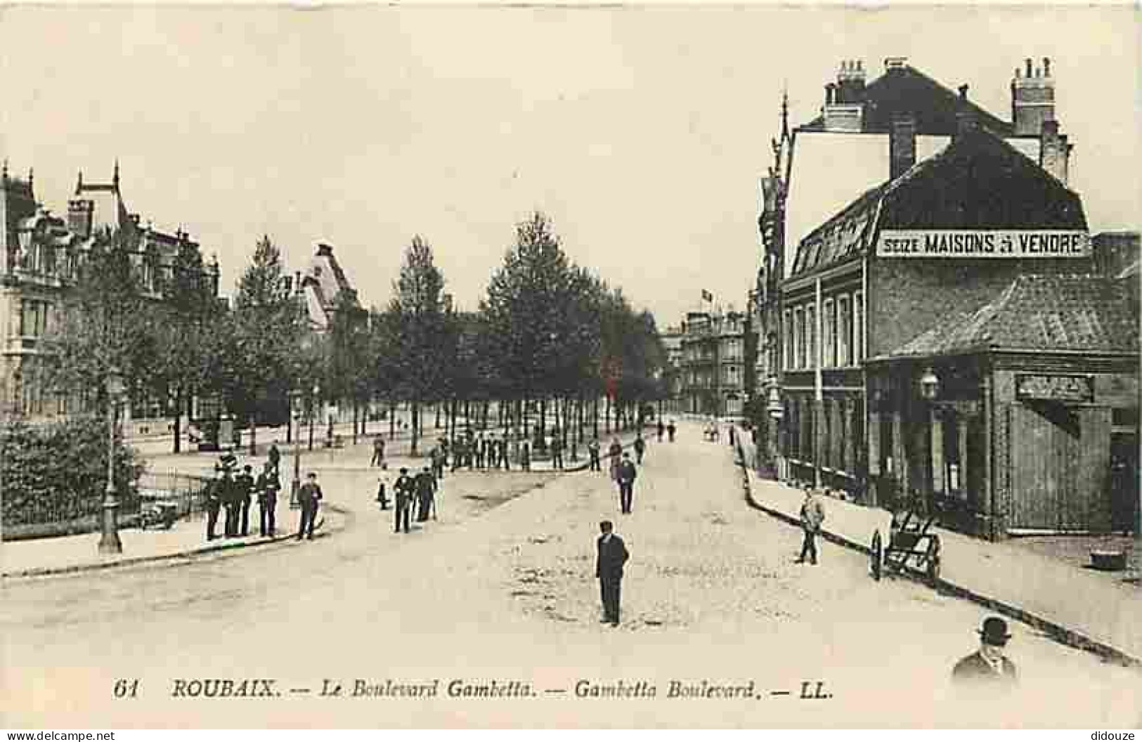 59 - Roubaix - Le Boulevard Gambetta - Animé - CPA - Voir Scans Recto-Verso - Roubaix