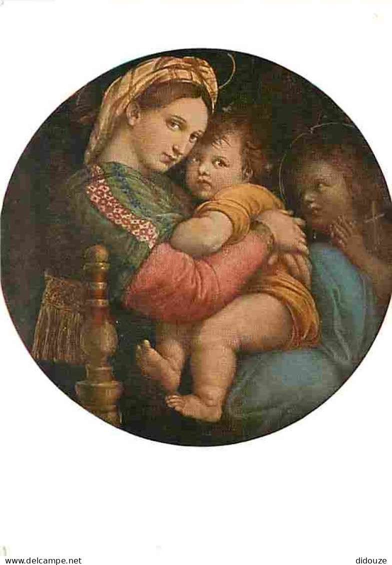Art - Peinture Religieuse - Raffaello Santi Dit Raphael Sanzio - La Vierge à La Chaise - CPM - Voir Scans Recto-Verso - Gemälde, Glasmalereien & Statuen