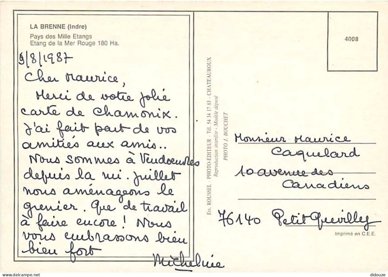 36 - Indre - La Brenne - Pays Des Mille Etangs - Etang De La Mer Rouge 180 Ha - CPM - Voir Scans Recto-Verso - Other & Unclassified