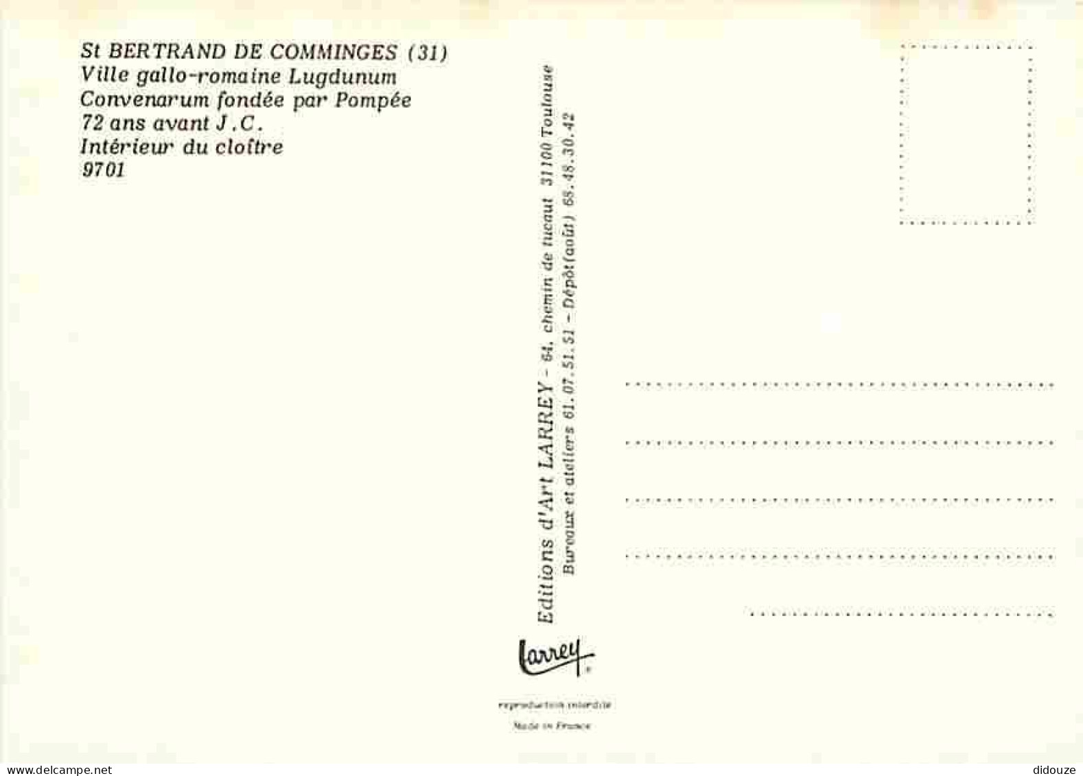 31 - Saint Bertrand De Comminges - Intérieur Du Cloitre - Carte Neuve - CPM - Voir Scans Recto-Verso - Saint Bertrand De Comminges