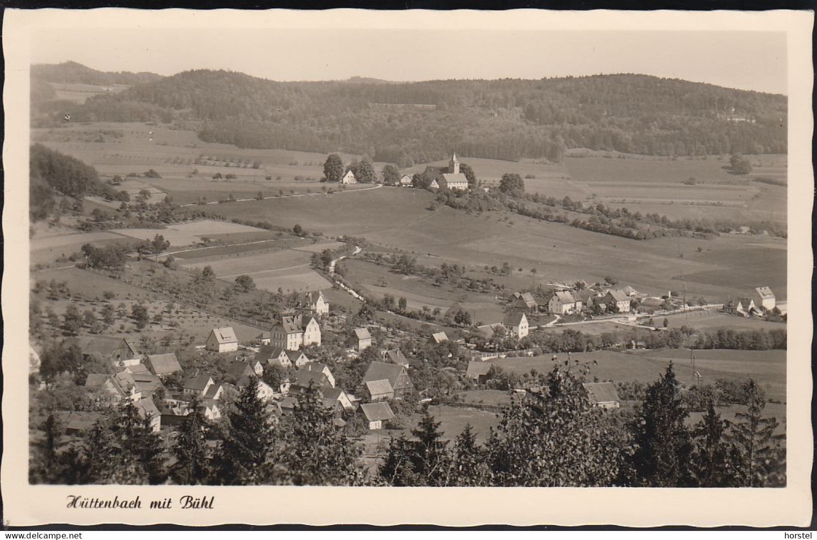 D-91245 Simmelsdorf, Hüttenbach Mit Bühl - Alte Ortsansicht Mit Kirche - Lauf