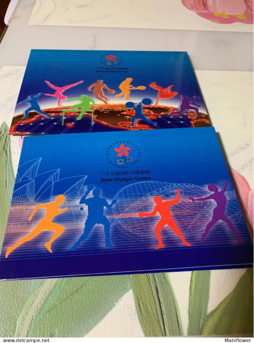 Hong Kong Stamp 2000 Year Olympic Games Folder Table Tennis - Lettres & Documents