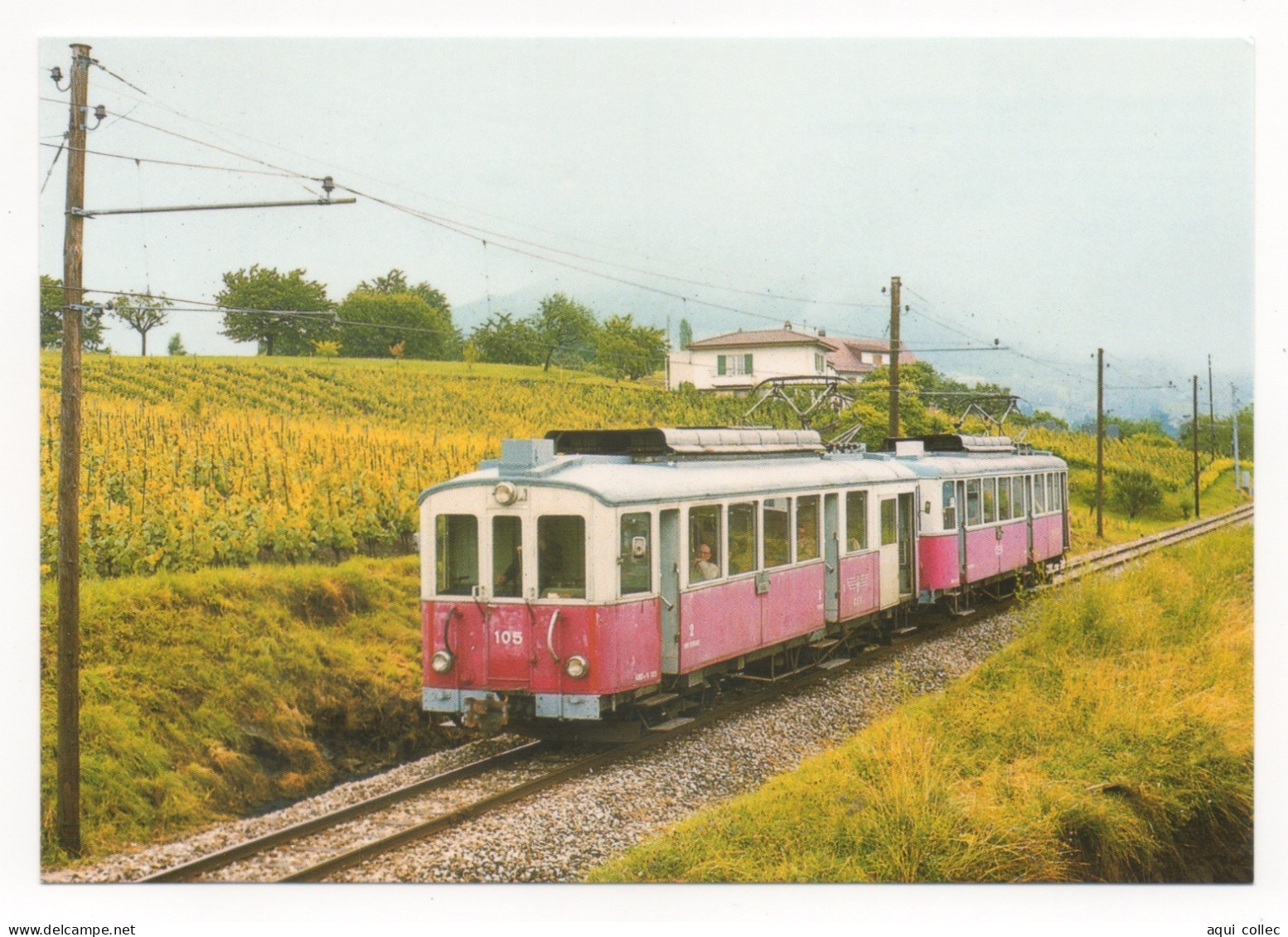 AUTOMOTRICE BDe 4/4 105 ET 101 EN- DESSOUS D'HAUTEVILLE - Trains