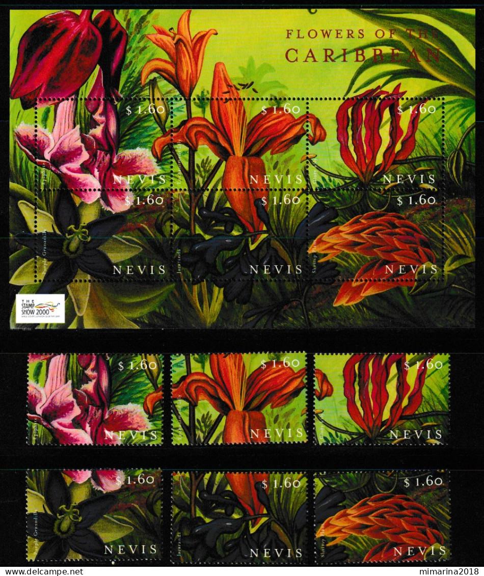 NEVIS  2000  MNH  "FLOWERS" - Otros & Sin Clasificación