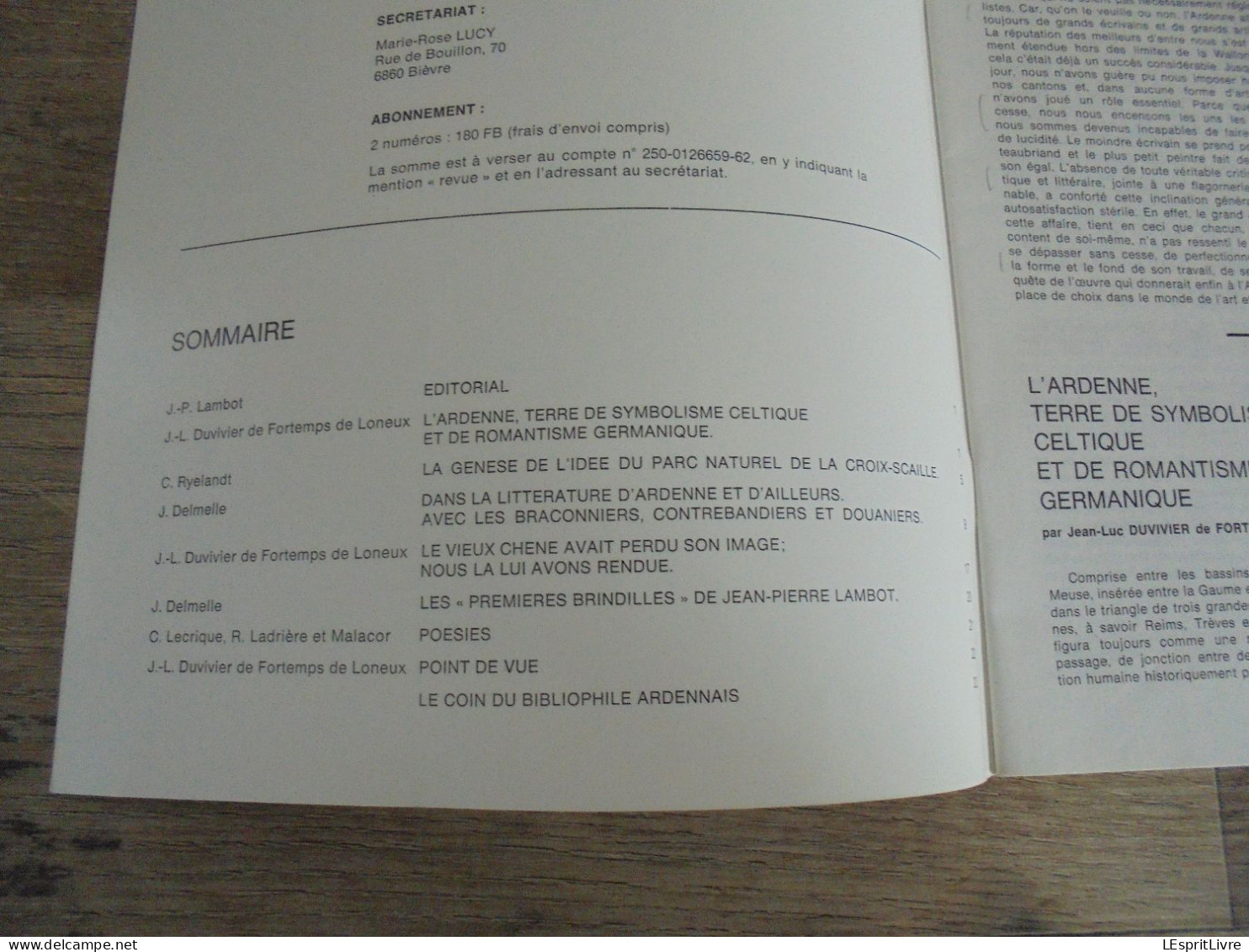 LA SCAILLE N° 12 Régionalisme Vresse Semois Ardenne Lesse Légendes Symbolisme Celtique Contrebandiers Douane Sugny Bohan - Belgien