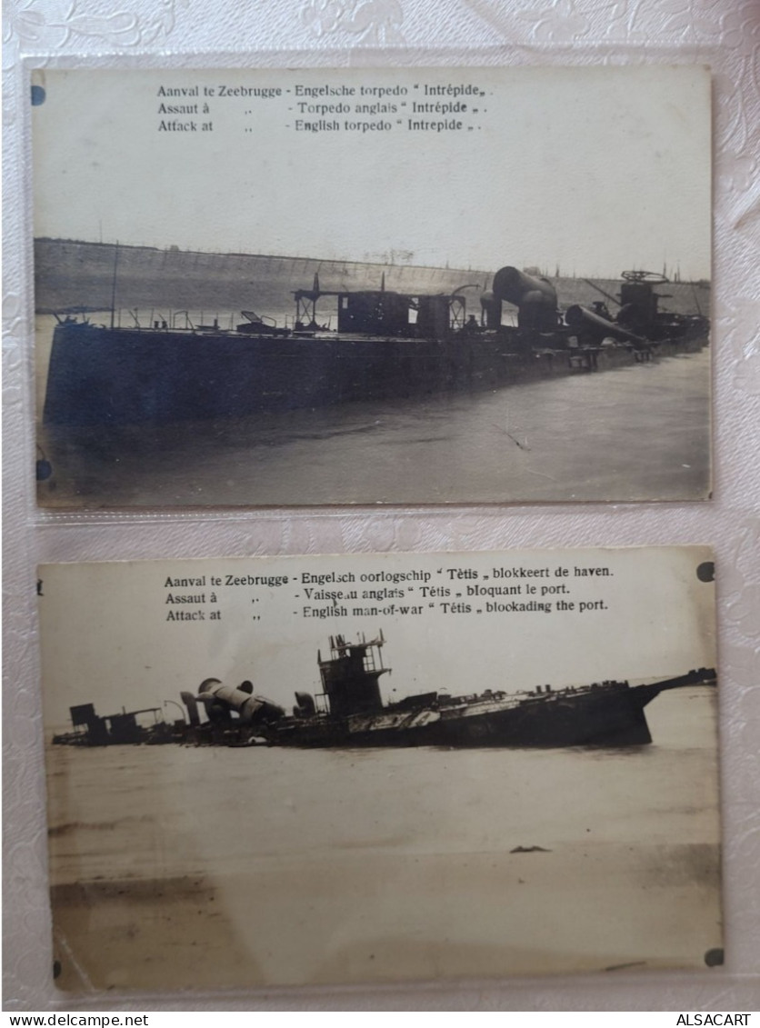 2 Cartes Photos , Zeebrugge  Bateau Torpedo Anglais - Zeebrugge
