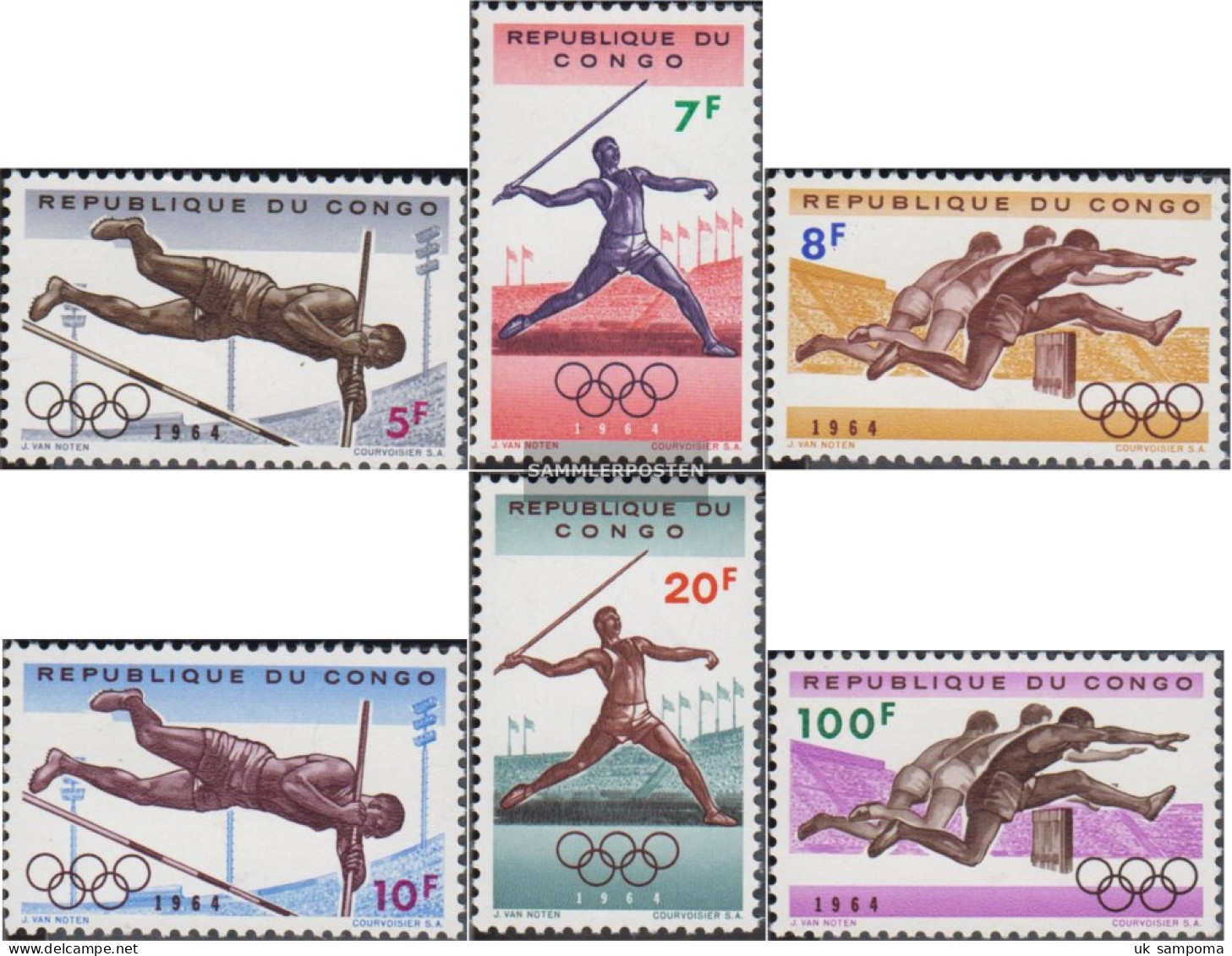 Kongo (Kinshasa) 169-174 (complete Issue) Unmounted Mint / Never Hinged 1964 Olympic. Games 64, Tokyo - Altri & Non Classificati