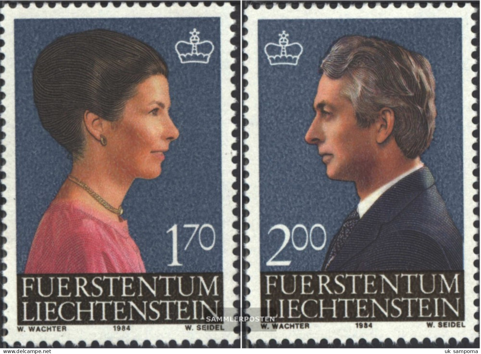 Liechtenstein 864-865 (complete Issue) Unmounted Mint / Never Hinged 1984 Prince Couple - Neufs