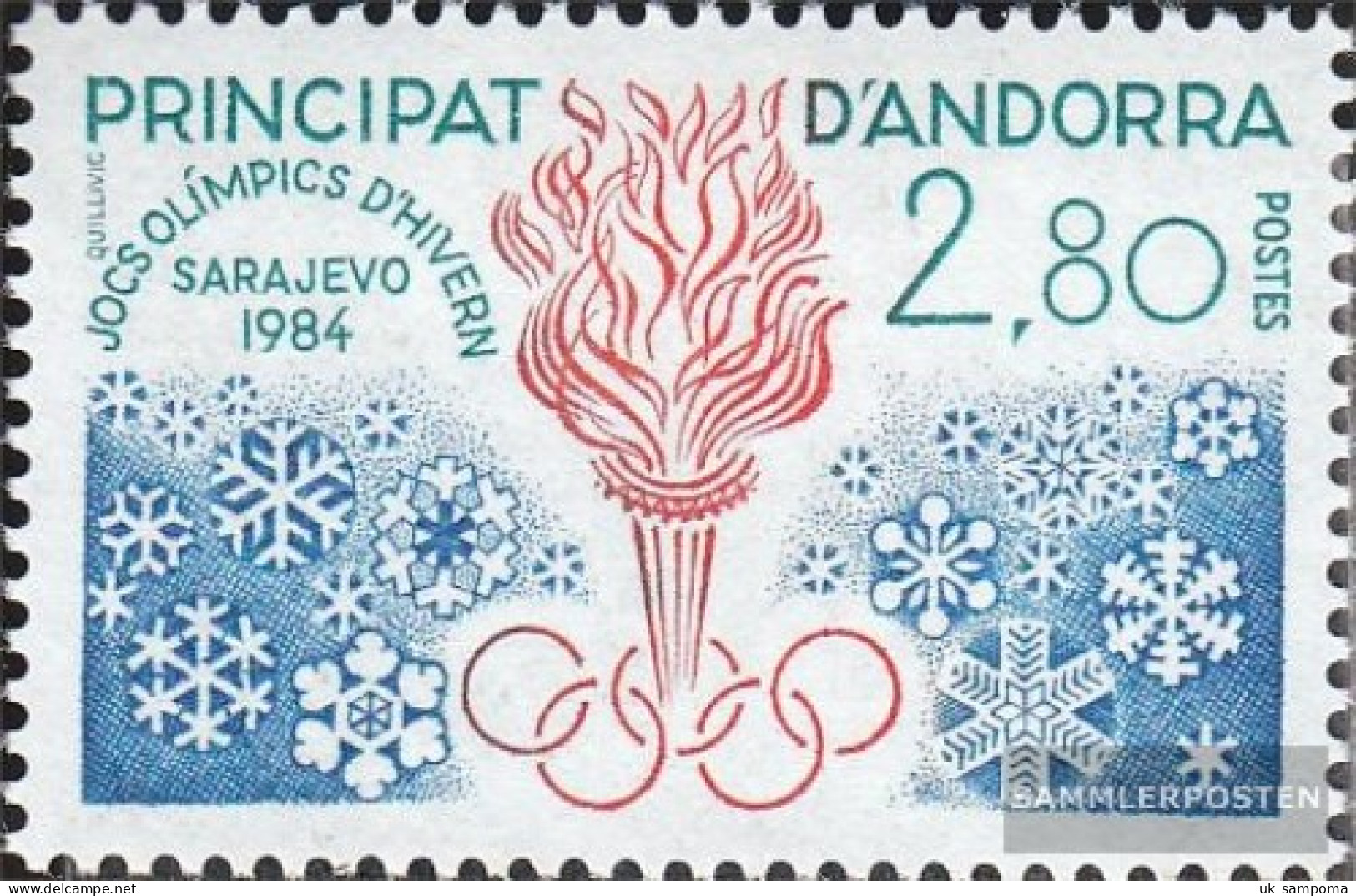 Andorra - French Post 348 (complete Issue) Unmounted Mint / Never Hinged 1984 Winter Games - Neufs