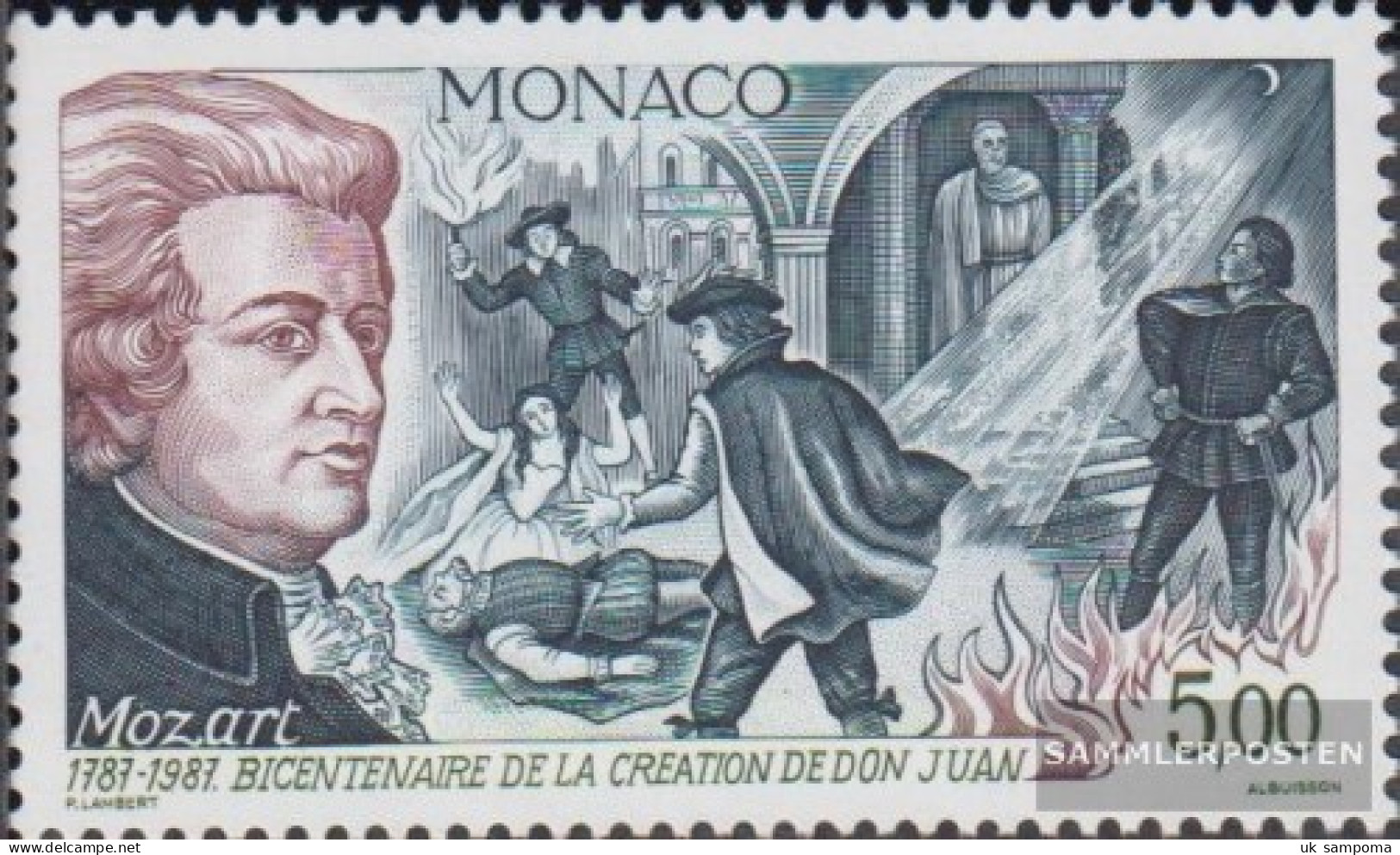 Monaco 1839 (complete Issue) Unmounted Mint / Never Hinged 1987 Wolfgang Amadeus Mozart - Ungebraucht