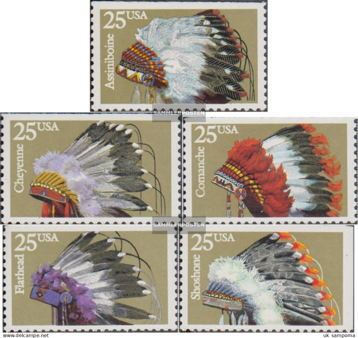 U.S. 2098Do-2102Eor (complete Issue) Unmounted Mint / Never Hinged 1990 Indians Kopfschmuck - Unused Stamps