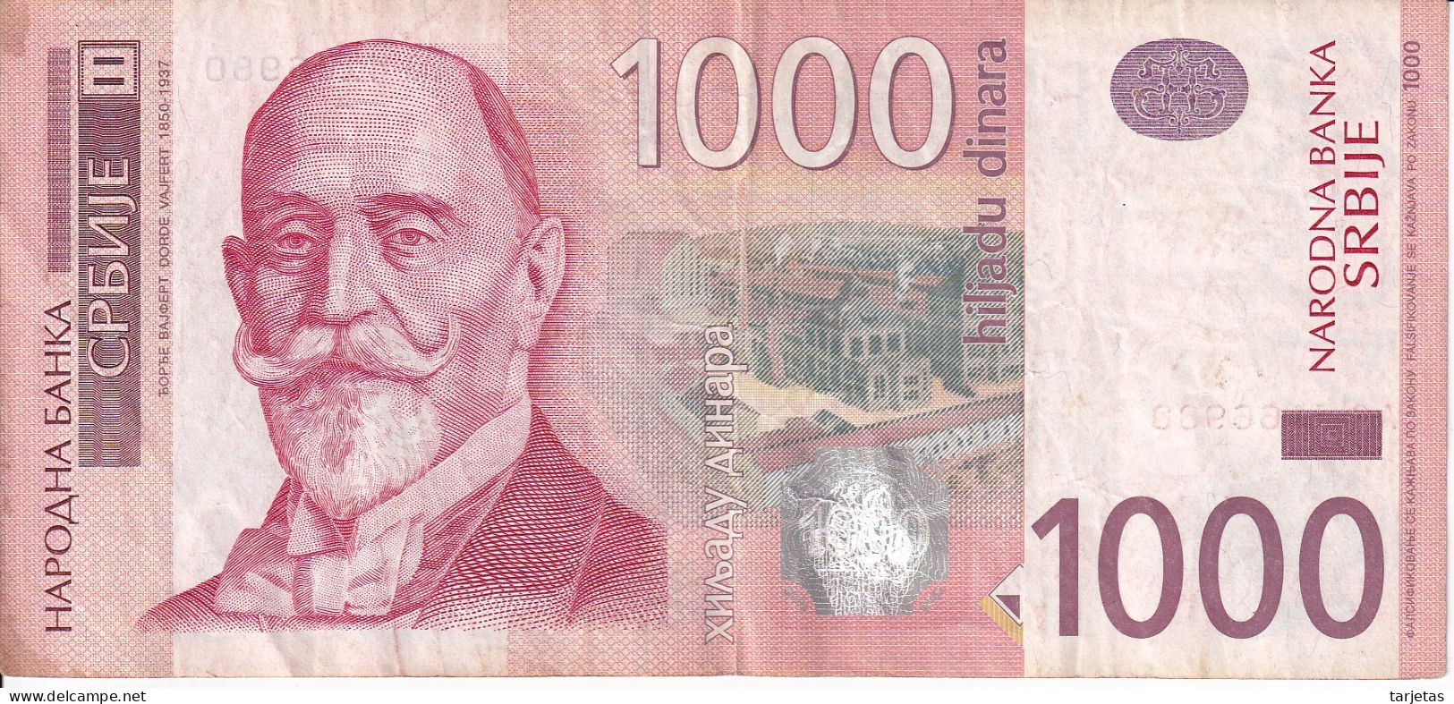 BILLETE DE SERBIA DE 1000 DINARA DEL AÑO 2014 (BANKNOTE) - Serbia