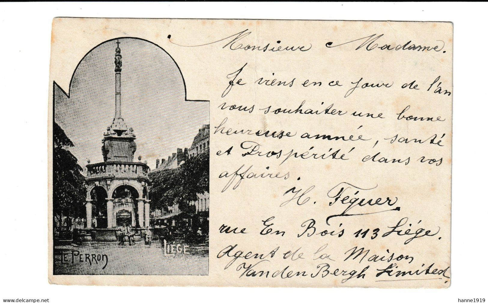 Liège Le Perron Cachet 1900 Seraing Htje - Liege