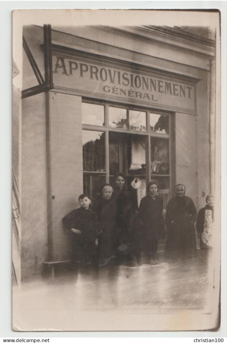 CARTE PHOTO - DEVANTURE DE BOUTIQUE - COMMERCE - APPROVISIONNEMENT GENERAL - MAISON ALLARD ? -z 2 SCANS Z- - Zu Identifizieren