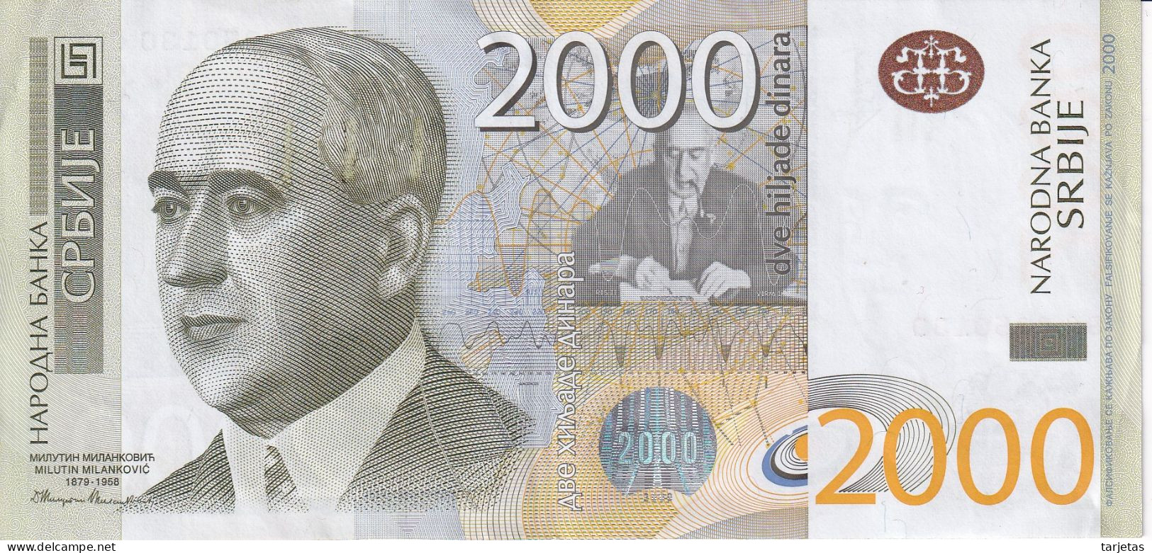 BILLETE DE SERBIA DE 2000 DINARA DEL AÑO 2012 EN CALIDAD EBC (XF) (BANKNOTE) - Servië