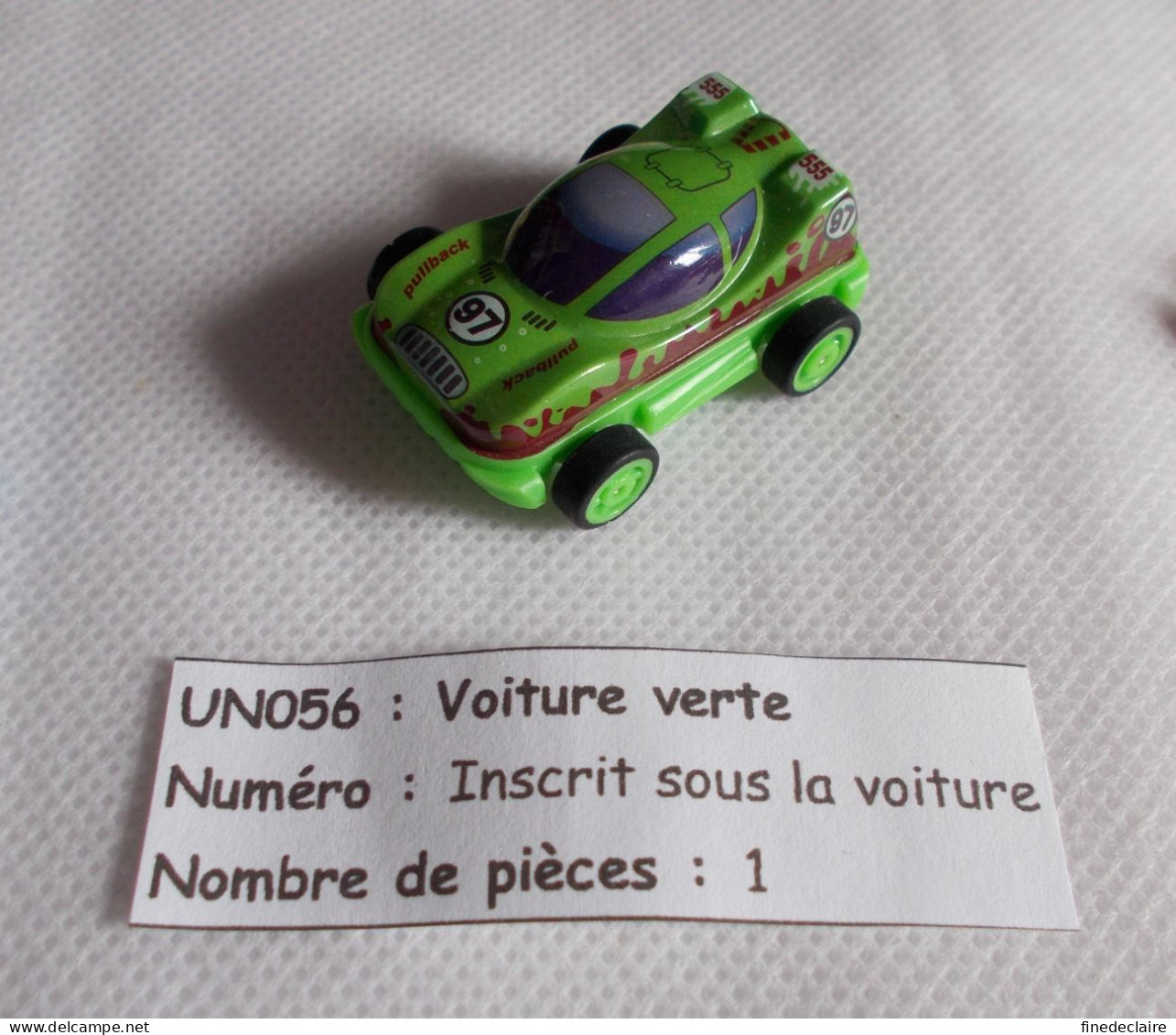 Kinder - Voiture De Course Verte à Friction N°97 - UN056 - Sans BPZ - Mountables