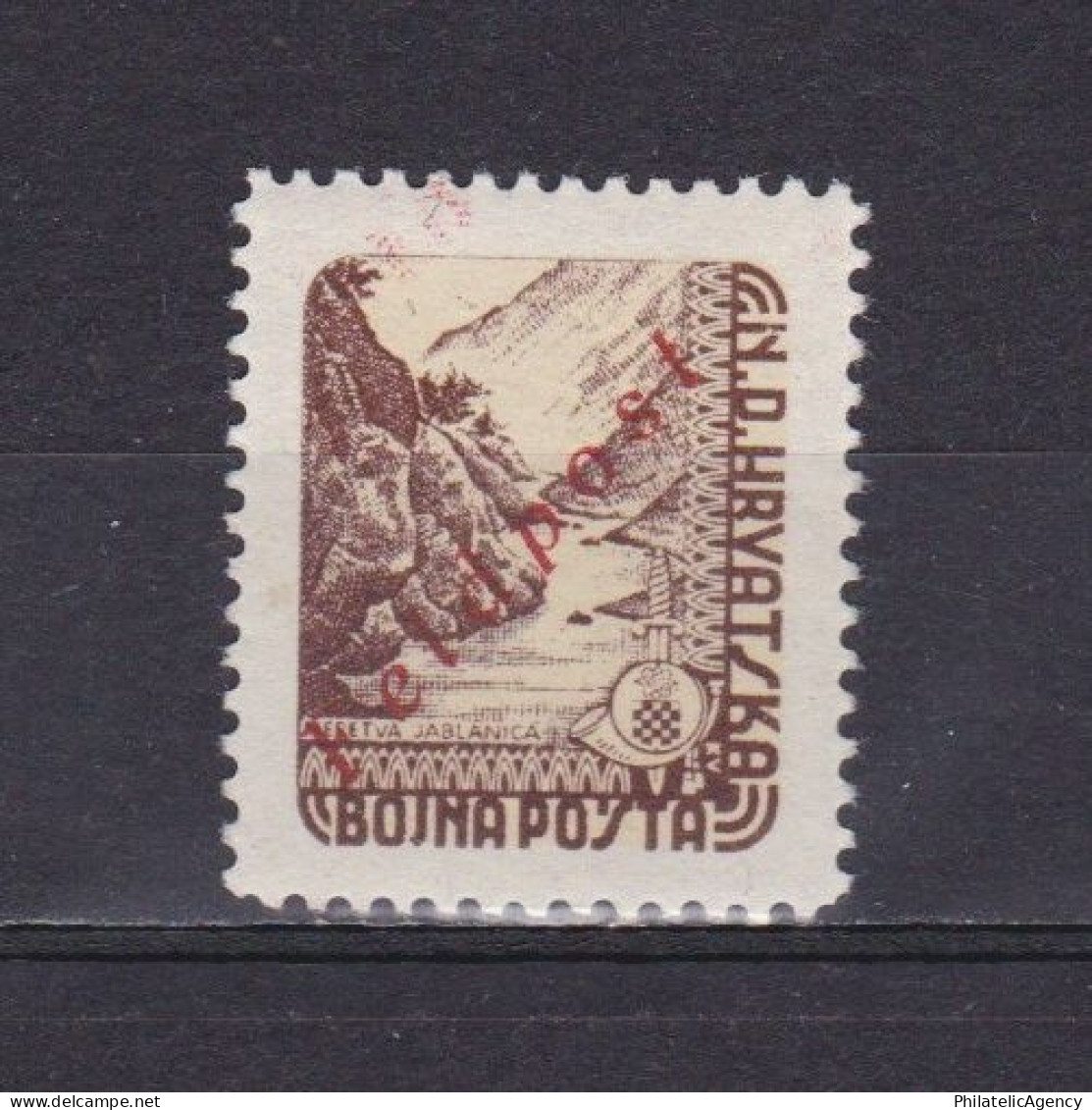 CROATIA 1945, Mi# 2,  War Stamp, Overprint, MH - Croatia