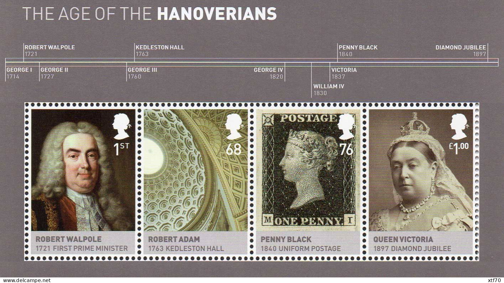 GREAT BRITAIN 2011 The Age Of The Hanoverians M/S - Blocks & Miniature Sheets