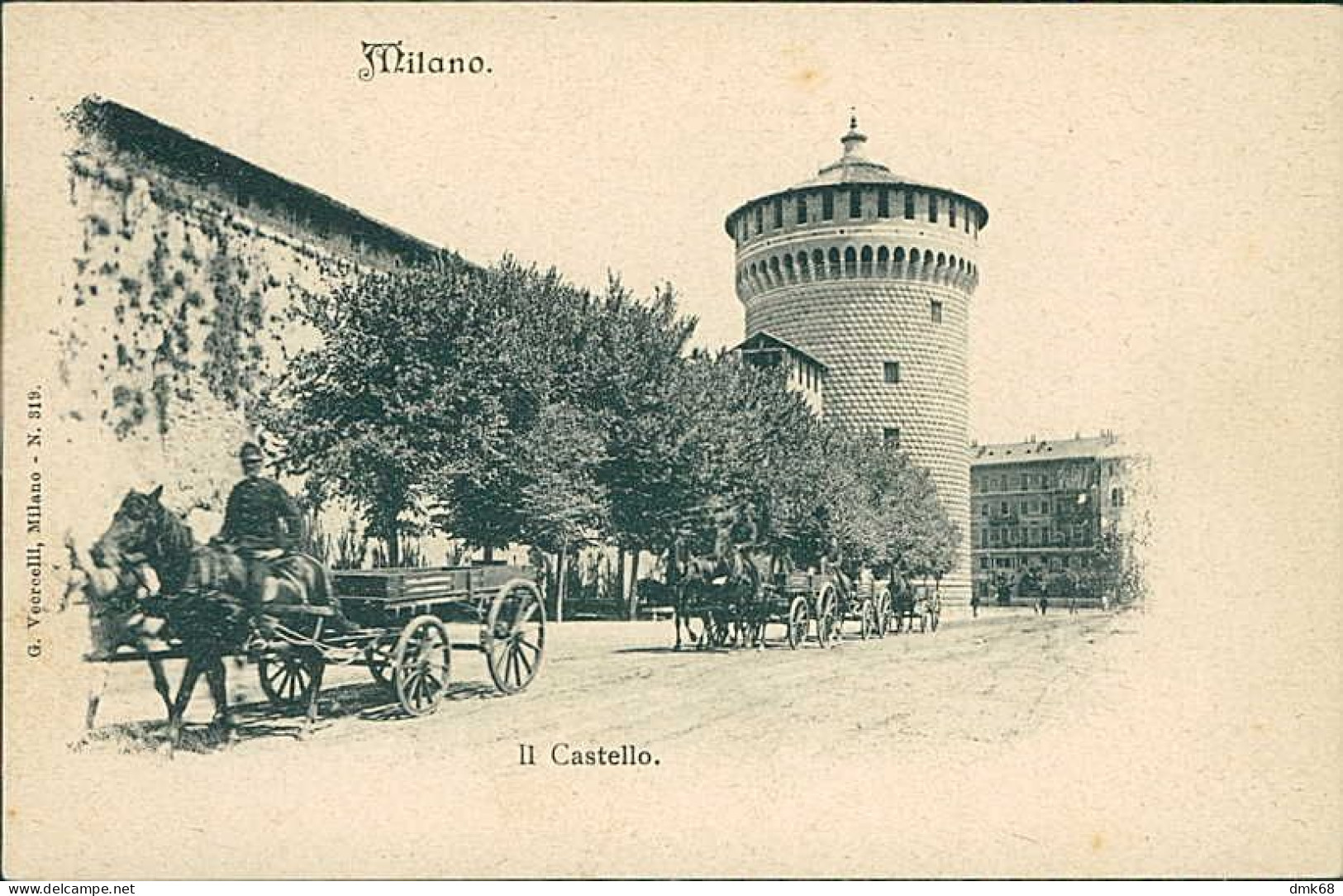 MILANO - IL CASTELLO / CARROZZE - EDIZIONE G. VERCELLI - 1900s (20494) - Milano (Milan)