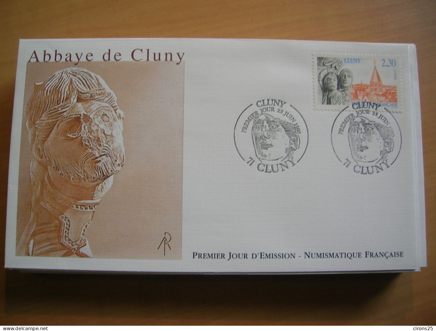 1990 FDC ABBAYE DE CLUNY LA NUMISMATIQUE FRANCAISE - 1990-1999