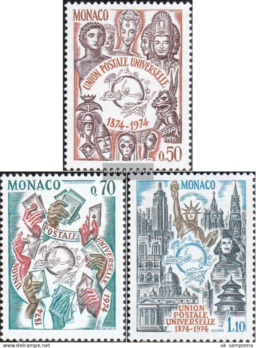 Monaco 1110-1112 (complete Issue) Unmounted Mint / Never Hinged 1974 100 Years UPU - Nuovi