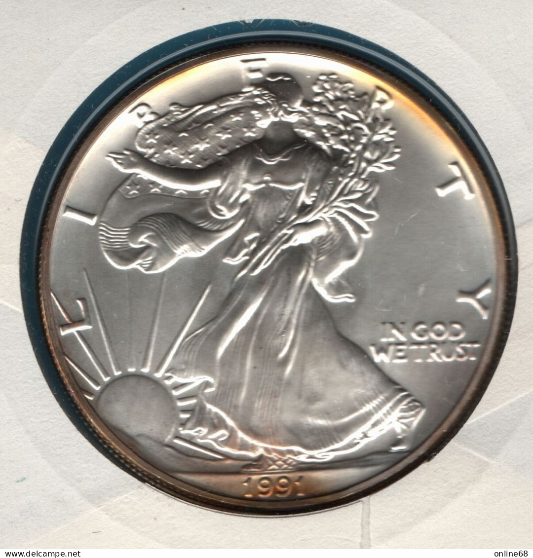 USA NUMISLETTER 1 DOLLAR 1991 American Silver Eagle Silver 0.999 Argent KM# 273 - Zonder Classificatie