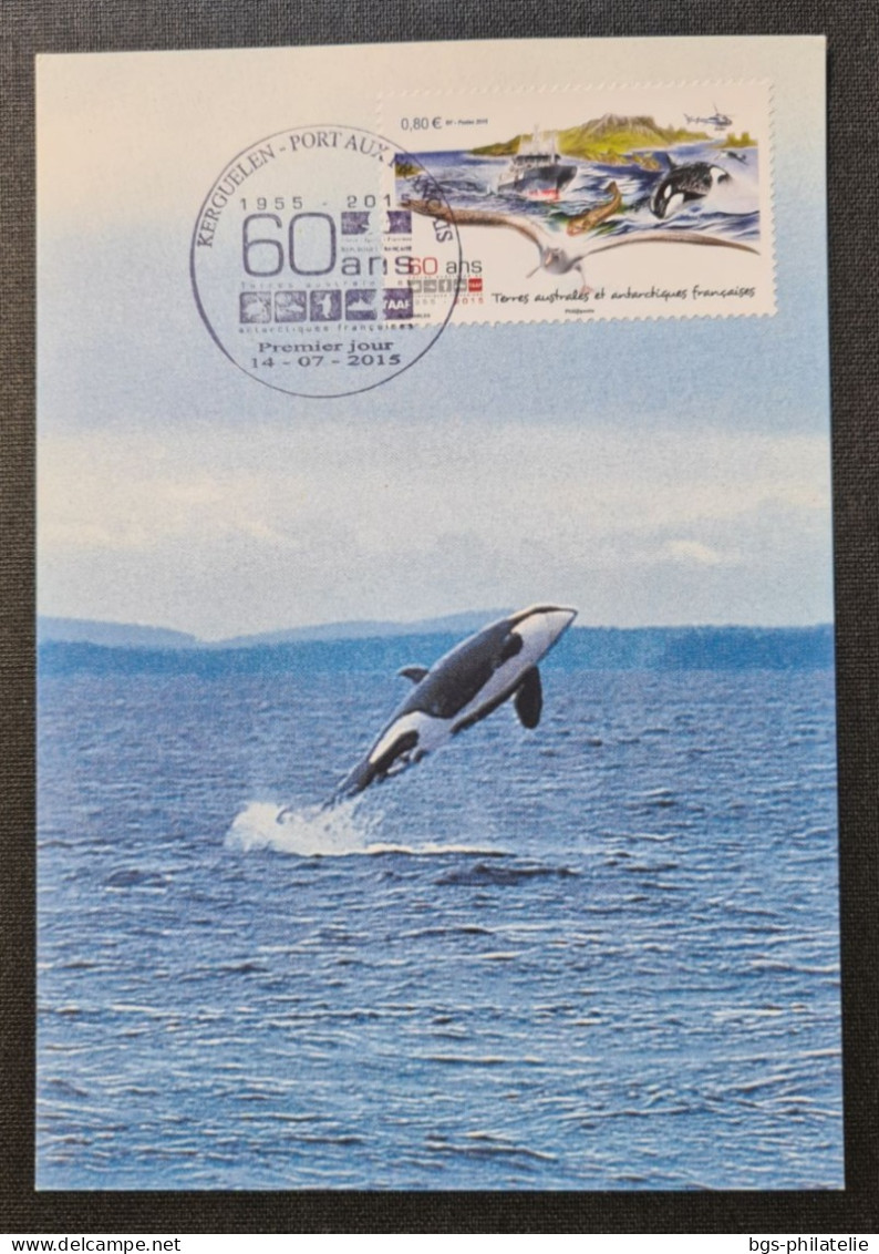 TAAF, T Numéro 748 Oblitéré De Kerguelen Le 15/05/2015 Sur Carte. - Storia Postale