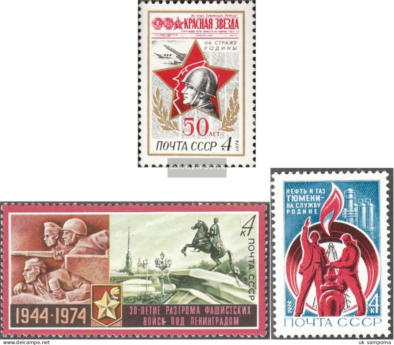 Soviet Union 4202,4203,4204 (complete Issue) Unmounted Mint / Never Hinged 1974 Newspapers, Leningrad, Oil - Nuevos