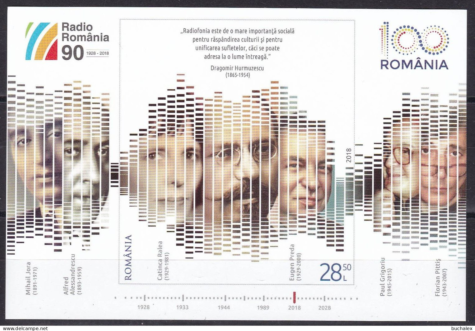 Rumänien 2018, Block "Rundfunkgesellschaft", *** MNH Postfrisch, Bl.769, (ME 21,-) - Hojas Bloque